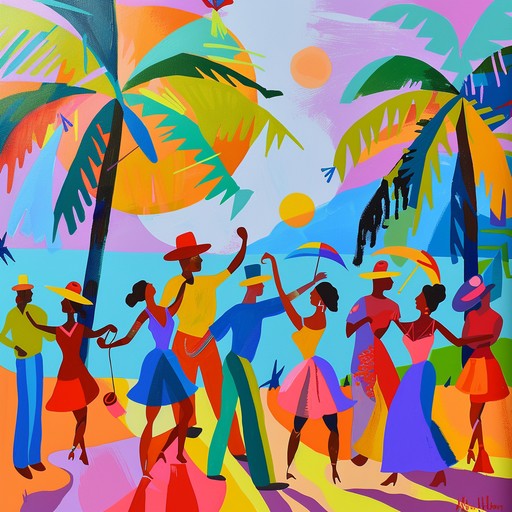 This track encapsulates the vivacious energy of a sunny day celebration in a coastal latin american town. The infectious rhythms, intricate percussion, and vibrant brass melodies whisk listeners away to a bustling dance floor. The melody flows seamlessly with a lively piano and rhythmic congas, leading to animated sections with rich harmonies, providing a genuine sense of festivity and joy.