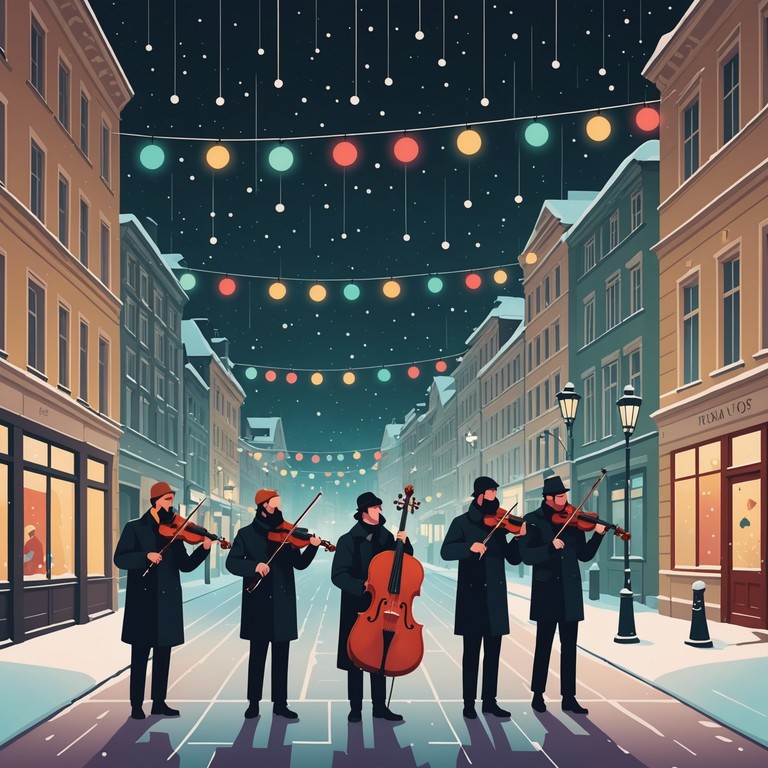 As the snow blankets vienna's cobblestone streets, an orchestra plays a serene serenade. This track fuses the peaceful silence of falling snow with the rich sounds of classical music, creating a backdrop for holiday celebration.