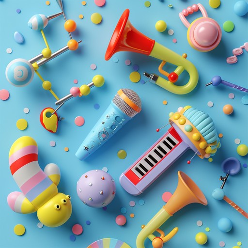 This joyful tune spotlights toy instruments, conjuring the imagery of a vibrant and whimsical carnival. Toy pianos, xylophones, and rattles create a fun, carefree atmosphere, perfect for uplifting and light hearted moments.