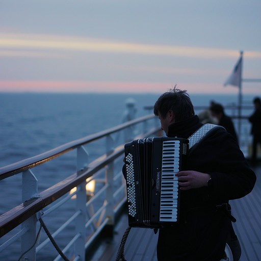 This instrumental piece captures the tranquil essence of the russian navy during a calm ocean voyage. Featuring traditional russian melodies and ambient oceanic sounds, it evokes a sense of peace, reflection, and serene beauty. The music paints a picture of sailors gazing at the endless horizon with a feeling of pride and tranquility.