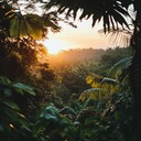 bossa nova with exotic jungle soundscapes, soothing vibes