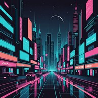 futuristic cityscape filled with neon lights