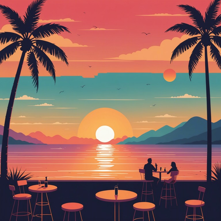 Imagine a serene sunset at a trendy beachside bar, where the atmosphere is charged with mellow, rhythmic beats and swirling synthesizers underpinning a smooth melodic flow. The track imbues a feeling of relaxation and sophisticated leisure, perfect for unwinding after a long day.