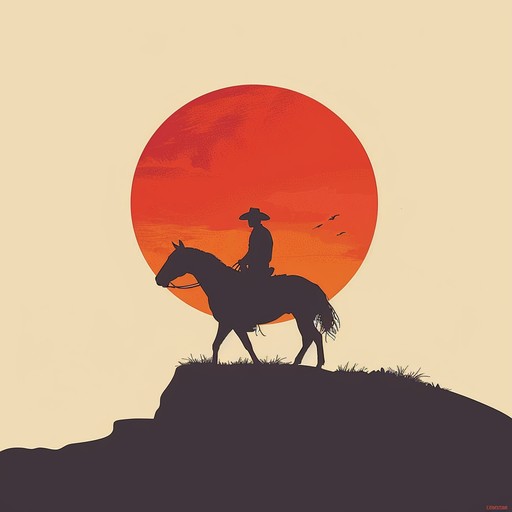 Envision a peaceful evening on the plains with a cowboy riding into the sunset. The soft strumming of an acoustic guitar creates a serene atmosphere, offering moments of quiet reflection and connectedness with nature. The music conveys a sense of calm and tranquility, ideal for winding down.