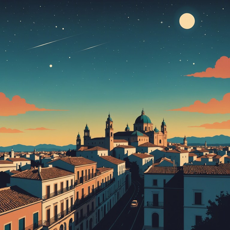 Transporting the listener to a calm, starry night in ancient córdoba, this tranquil musical piece entwines the soft strums of an acoustic guitar with the subtle pulse of latin folklore, crafting a soundscape perfect for reflective nights.