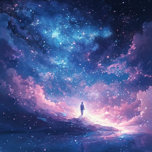 Dive into an ethereal, anime inspired journey through the cosmos, where serene synths and celestial melodies create a dreamy, otherworldly ambiance. This composition captures the wonder and mystery of space, providing an enchanting soundtrack for a surreal adventure among the stars