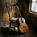 a melancholic folk reflection, softly strummed acoustic guitar ballad