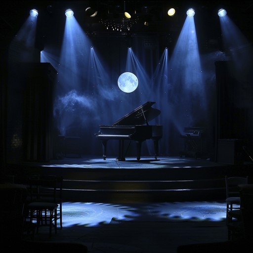 Imagine a moonlit night where shadows dance in a dark cabaret, with haunting melodies weaving a whimsical and eerie atmosphere. The piano's melancholic notes guide you through a surreal journey, blending dreamscapes with somber theatrics, evoking feelings of nostalgia, mystery, and intrigue.