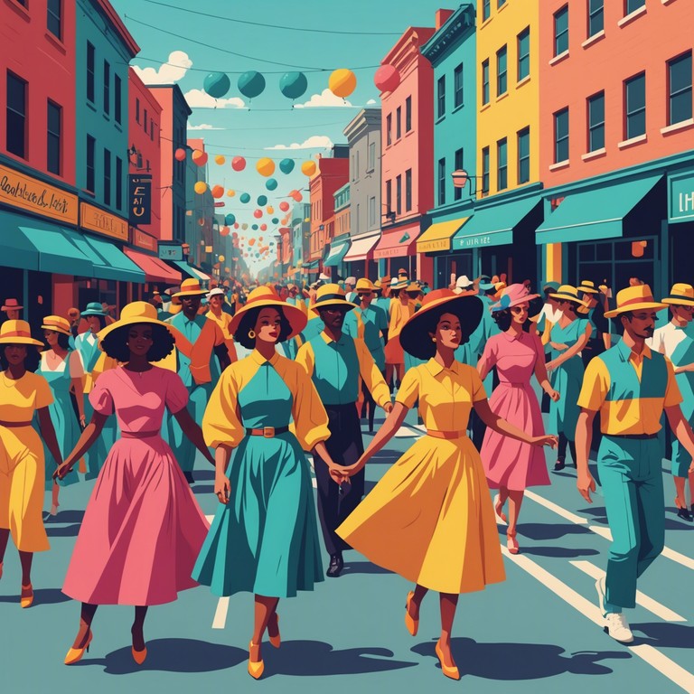 This track encapsulates the essence of a lively carnival, using soaring melodies and rhythmical beats that converse fluently with the pulsing heart of a festive gathering. The music paints a vivid picture of smiling faces, colorful parades, and the general euphoria of a community celebration.