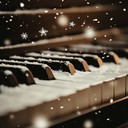 soft piano melodies under falling snow