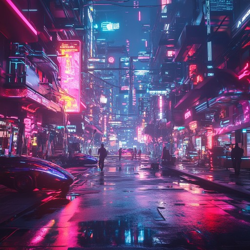 An intense grime track filled with high energy beats and futuristic synth layers, reflecting the fast paced, electric grind of city life under neon lights. The track exudes urban chaos, vibrant energy, and a touch of futuristic flair.