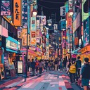 an upbeat j pop track capturing tokyo nightlife energy