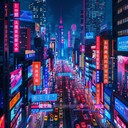 energetic beats, vibrant synths, bass driven urban soundscape