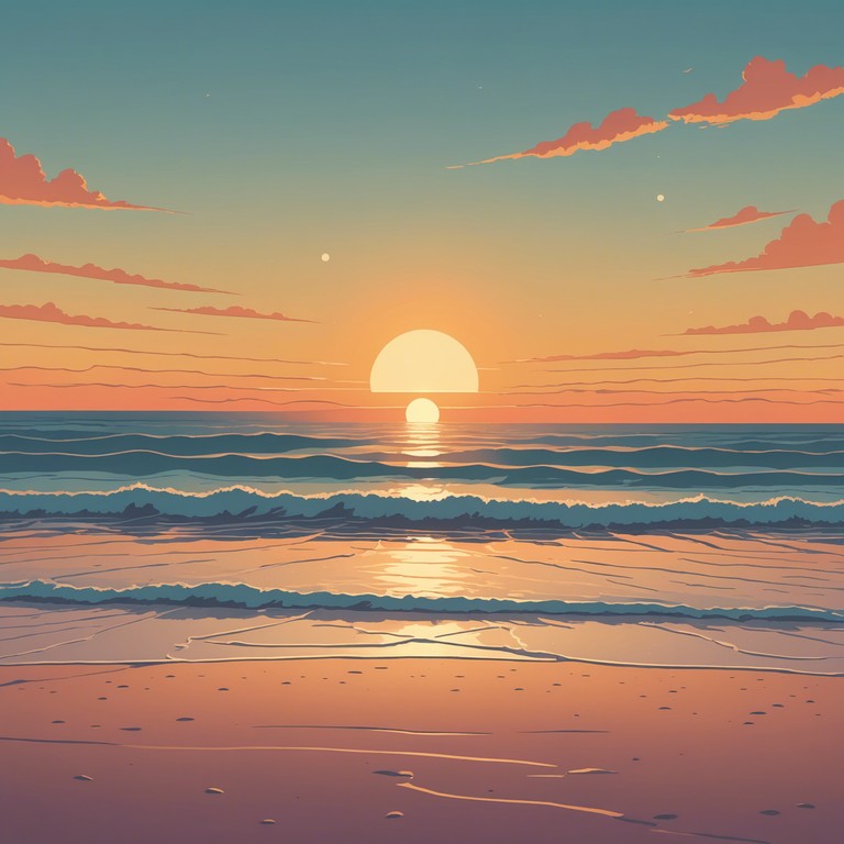 A smooth, soothing song that wraps you like a warm tropical breeze. Features gentle rhythm and tender melodic themes suggesting an intimate sunset scene on a picturesque beach.