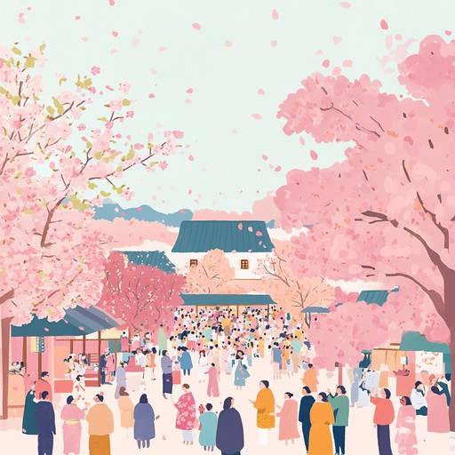 A lively instrumental blending traditional japanese sounds with modern pop to evoke the excitement of spring festivals and dancing under blooming cherry blossoms. The music inspires happiness and encourages listeners to embrace joyful moments.