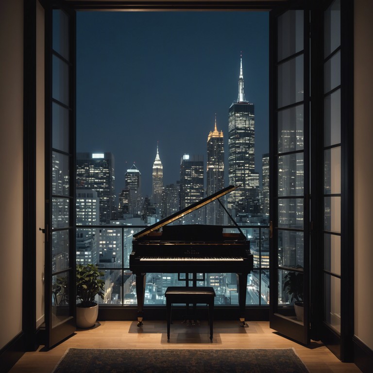 Creating a serene auditory journey through the heart of a lively city, this composition utilizes the piano's soft melodies to contrast with the inherent noises of urban life, providing listeners with a reflective yet uplifting experience.