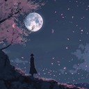 evocative anime music evoking moonlit spring night.