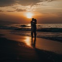 warm sunset colors inspire passionate tropical love scene