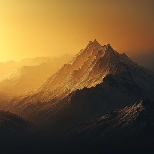 This instrumental piece captures the grandeur of towering mountains basking in the golden hues of sunlight. The composition utilizes a rich orchestration with lush strings, powerful brass, and sweeping melodies that evoke a sense of majesty and natural beauty. The dynamic shifts seamlessly from gentle passages to epic crescendos, mirroring the awe inspiring landscape.