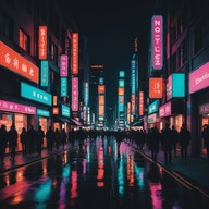 city vibes under neon lights