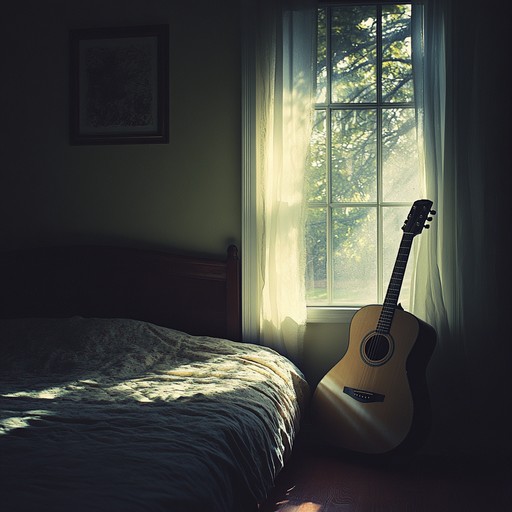 An intimate instrumental piece featuring delicate acoustic guitar strums that capture the essence of late night solitude, evoking feelings of introspection and gentle melancholy.