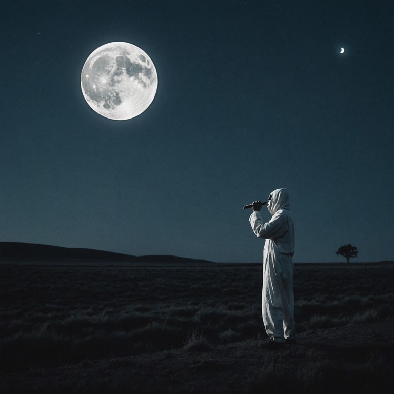 In the heart of the eerie, desolate plains under a luminous full moon, a solo harmonica plays. Its mournful sound evokes the spirit of ancient tales and modern mysteries, weaving through the silent whispers of the wind. This track is a blend of classic country elements and spectral, ghostly motifs, aiming to transport the listener to a chilling, yet strangely comforting, place on a cool, moonlit night.