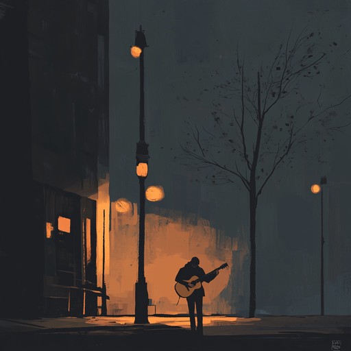 An instrumental punk track blending energetic guitar riffs with soothing melodies, creating a tranquil atmosphere reminiscent of quiet city streets after dark. The song combines raw punk energy with calming elements, offering a unique contrast that captivates the listener.