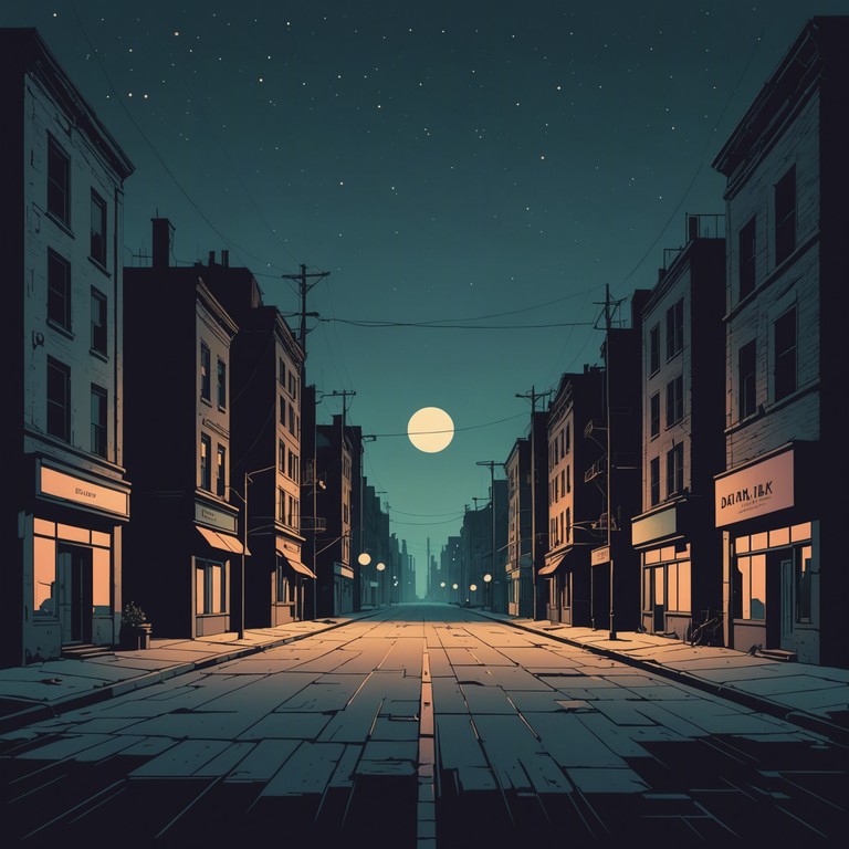 In this track, the echo of somber piano chords meets the gritty, lo fi textures of garage style, creating an atmosphere of loneliness and decay in a once bustling cityscape. The music slowly builds, enveloping the listener in a soundscape that captures the essence of a desolate urban environment after dusk.