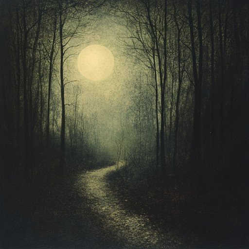 An instrumental dark folk composition that immerses the listener in an eerie midnight forest, where shadows whisper secrets. The haunting melody on acoustic guitar is layered with subtle atmospheric textures, creating a sense of mystery and suspense.