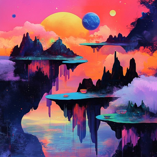 An instrumental track blending funk rock rhythms with ethereal melodies, capturing the essence of twilight's dreamy atmosphere and surreal landscapes.