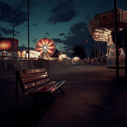 An instrumental piece that evokes the haunting atmosphere of a deserted carnival at dusk. Mysterious melodies intertwine with brooding rhythms, creating a sense of unease and intrigue. The music paints images of fading lights, whispering shadows, and silent rides, inviting the listener into a world of melancholy and reflection.