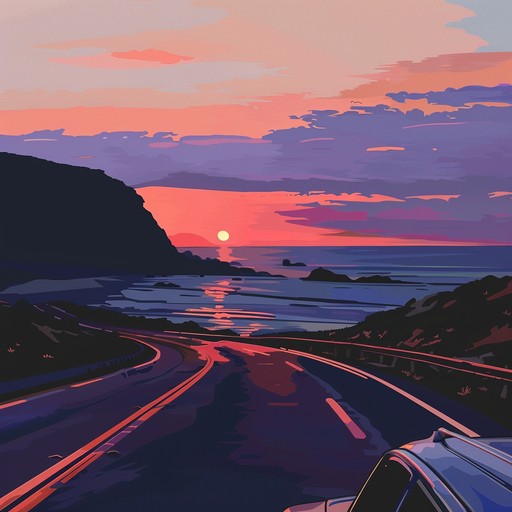 This track features soothing guitar riffs and mellow percussion, creating a laid back atmosphere perfect for reminiscing about the golden hours of a summer road trip. Imagine cruising along coastal highways with the windows down, feeling the warm breeze, and watching the sun set in the distance. The music encapsulates this serene and nostalgic moment with a blend of soft rock and pop elements, making it ideal for background ambiance and relaxation.