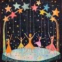 circus whimsy fills the starry night.