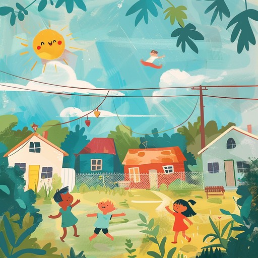 An energetic and playful song that sets the perfect backdrop for kids having fun in a sunny backyard, filled with the sounds of laughter and nature