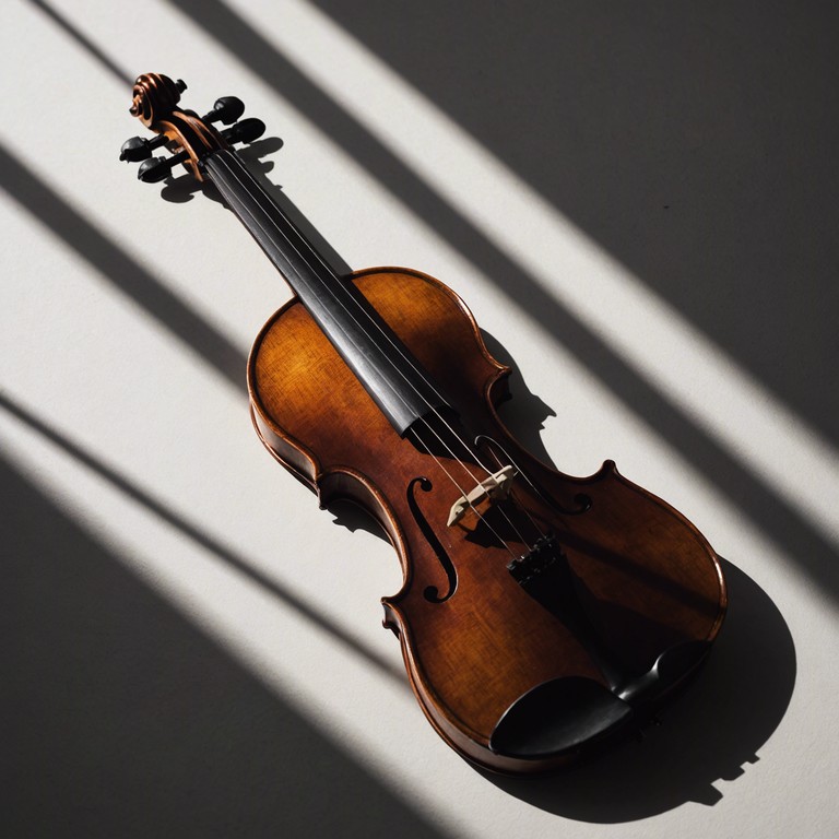 A solo violin plays a minimalistic melody, evoking feelings of desolation and suspense, perfect for a scene of introspective solitude or a tense, eerie moment in a dark narrative.