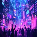 upbeat cyberpunk track featuring joyful synths and energetic beats