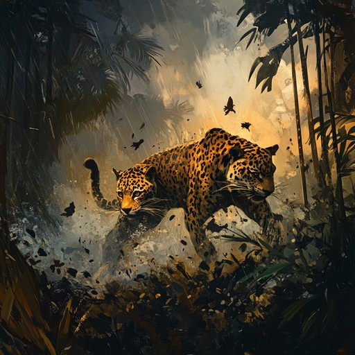 An explosive instrumental track that fuses aggressive electronic elements with traditional cumbia rhythms, creating a fierce and energetic dance experience inspired by the wild jungles.