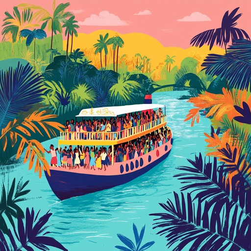 A lively instrumental samba featuring playful melodies that capture the joy and excitement of a riverboat adventure through vibrant landscapes.