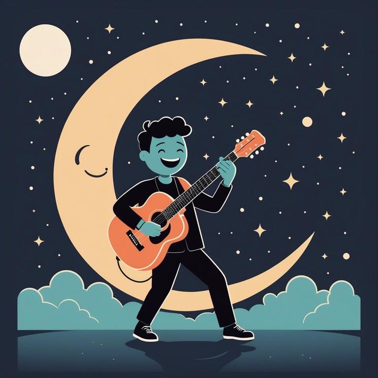 Dive deeper into whimsy with this electric guitar composition, where every string bends and note placement defies the norm but remains rooted in blues tradition, perfect for invoking a sense of joy and spontaneity under the stars.