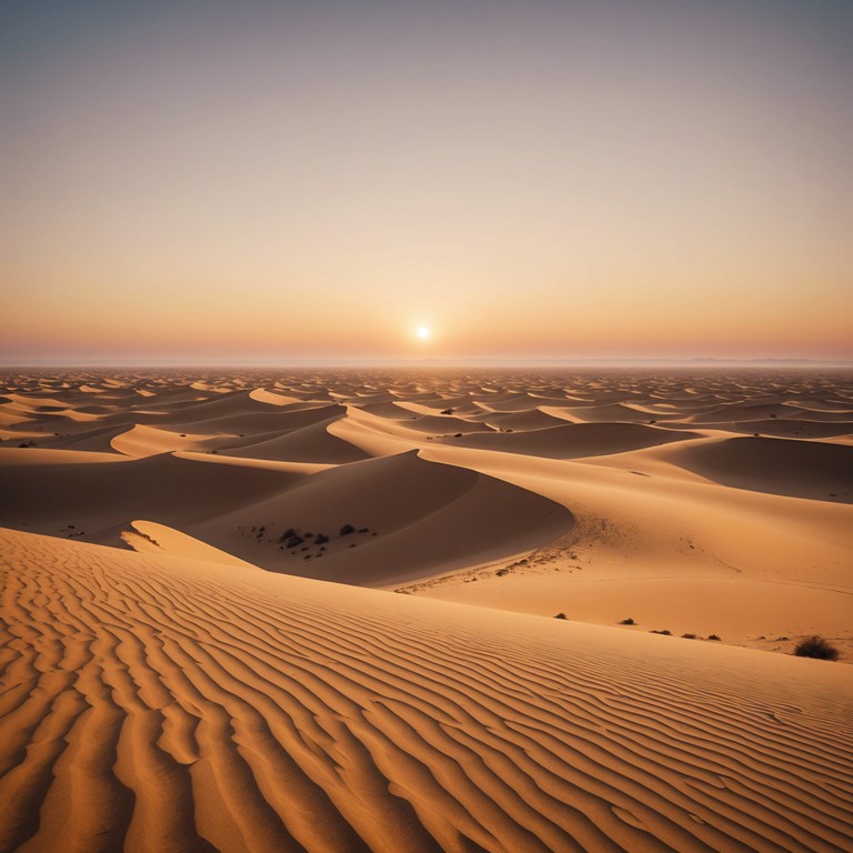 A fusion of traditional african instruments and modern afrobeat rhythms, creating an uplifting and energetic sound that portrays the warmth and vitality of a sunrise over the sahara desert.