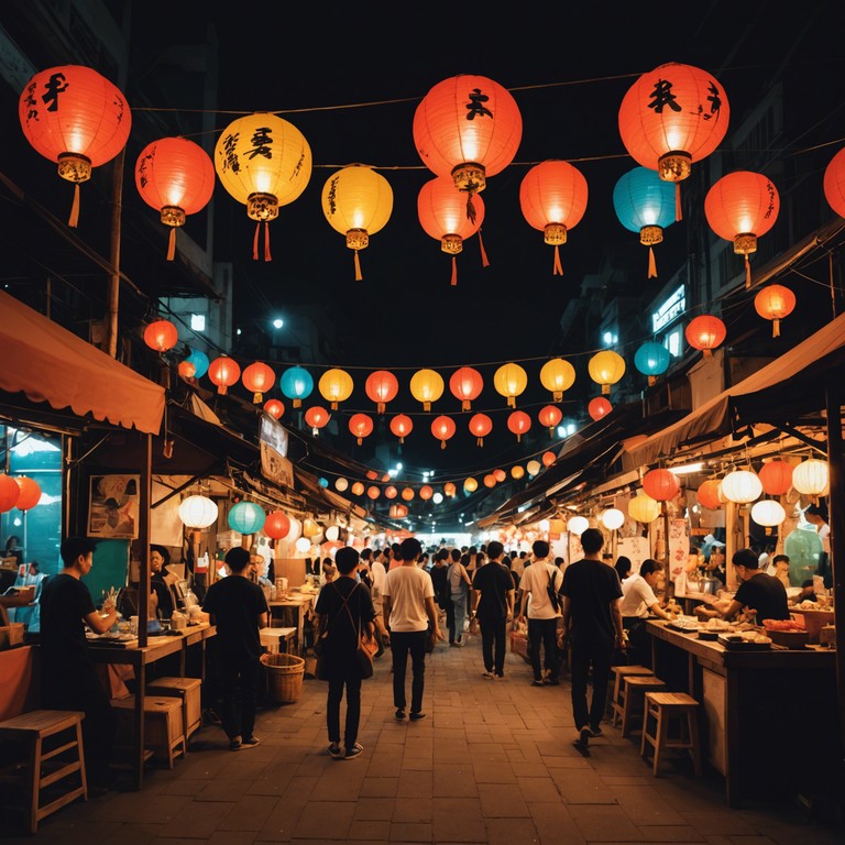 Imagine entering a culturally rich and spirited night market, where every corner offers a new melody and every face is lit up by the joy of music and community. The air is charged with an irresistibly lively beat, drawing both young and old into the dance.