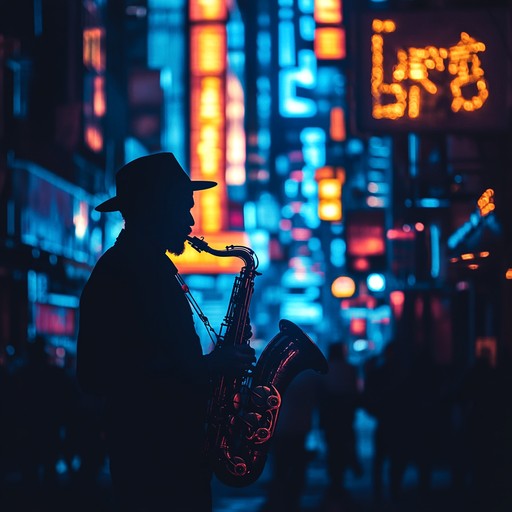 An instrumental piece blending smooth jazz with urban ambiance, capturing the essence of a sleepless city bathed in neon. Evoking images of late night wanderings and the heartbeat of metropolitan life, the song weaves saxophone solos with subtle electronic textures, creating a modern yet nostalgic soundscape.