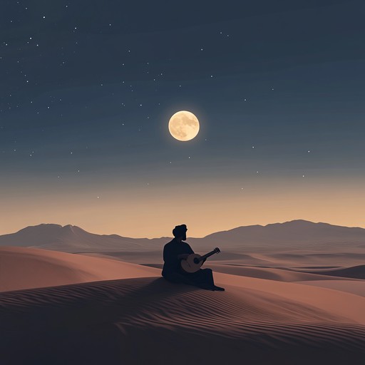 A haunting, intimate middle eastern composition with soft oud strumming, evocative of serene nights under the stars. This delicate instrumental captures the essence of ancient tales and endless deserts, offering a sense of tranquility and introspection.