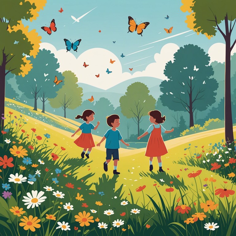 A song crafted with the purity and innocence of a child's heart in mind, featuring playful melodies and joyful rhythms that invite children to dance and sing along. The music captures the essence of childhood freedom and whimsical adventures, encouraging little ones to explore their imaginations and embrace the fun of carefree days.