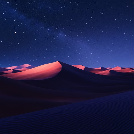 A subtle composition inspired by the stillness of the desert night, utilizing a minimalistic approach to create an eerie, peaceful atmosphere. Sparse percussion and gentle winds provide a foundation for haunting melodies from a traditional oud, making listeners feel surrounded by the vastness and tranquility of the desert.