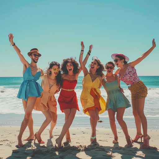 A radiant and uplifting tune reminiscent of lively 1950s beachside dance parties. The composition combines swinging melodies with fun loving brass sections and vibrant rhythms, evoking visions of sandy shores, dancing crowds, and a sunlit joyful atmosphere.