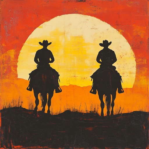 A powerful instrumental evoking the sweeping landscapes of the western frontier, filled with passionate, fiery undertones. The track features acoustic guitar as the lead, supported by dramatic orchestral swells, creating a rich tapestry of sound that tells an epic and intense love story in the heart of the wild west.