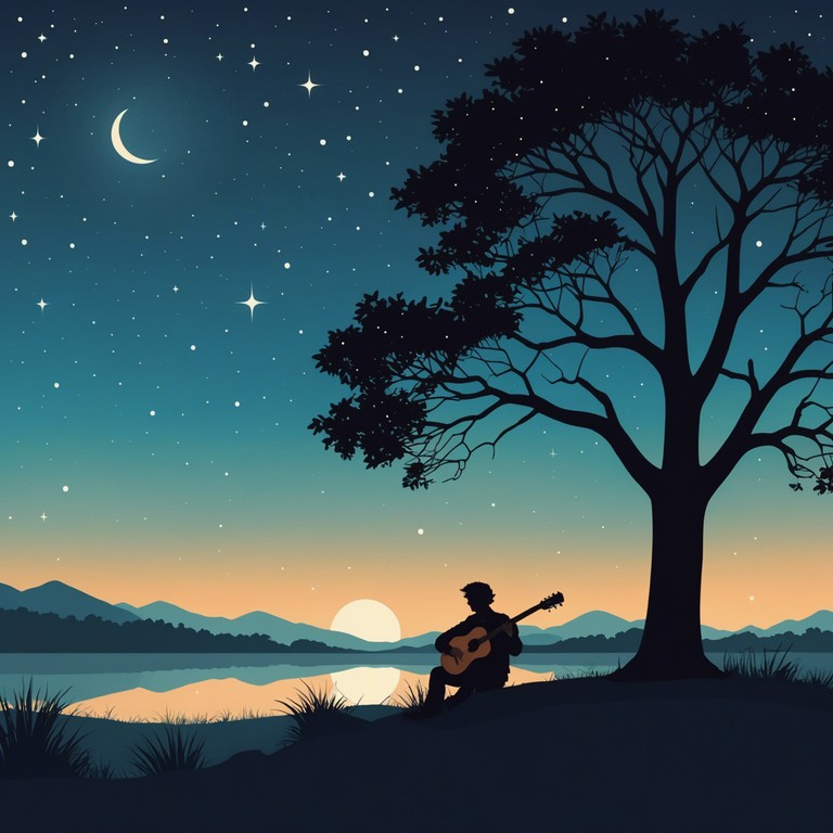 This piece evokes the contemplative solitude of a quiet night in the rural landscapes of brazil, where the gentle strumming of a classic guitar blends with the sounds of nature, creating a peaceful, introspective atmosphere.