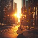 gentle acoustic tune reflecting urban life's daily hustle