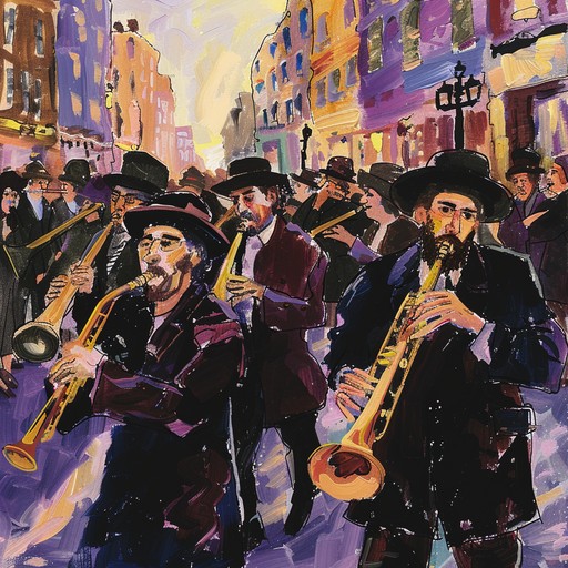 Experience the exuberance of a joyful klezmer celebration filled with vivacious rhythms and spirited clarinet melodies. This track captures the essence of traditional eastern european festivities, inspiring confidence and happiness in every listener.